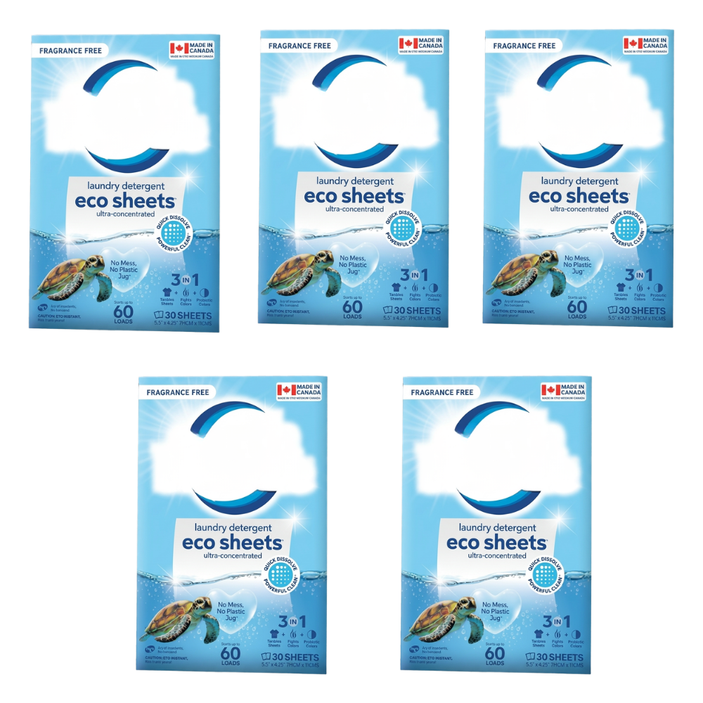 5 Pack I 150 Laundry Detergent Sheets